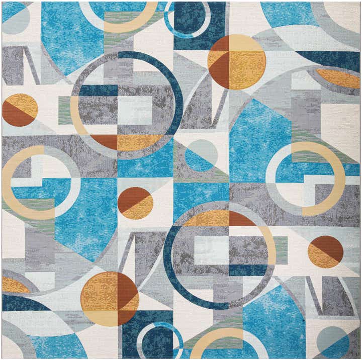 10' x 10' Easy-Clean Modern Indoor / Outdoor Square Rug