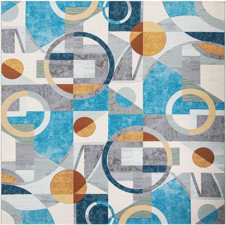 Detail image of 10' x 10' Easy-Clean Modern Indoor / Outdoor Square Rug