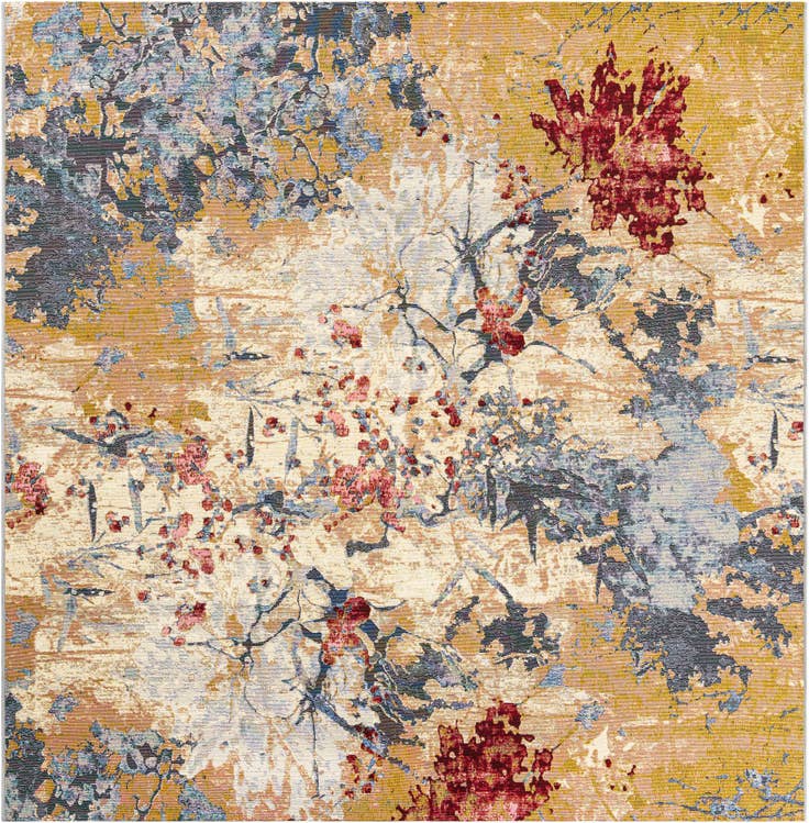 Detail image of 7' 10 x 7' 10 Easy-Clean Modern Indoor / Outdoor Square Rug