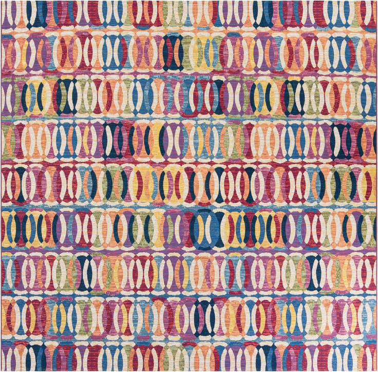 Detail image of 10' x 10' Easy-Clean Modern Indoor / Outdoor Square Rug