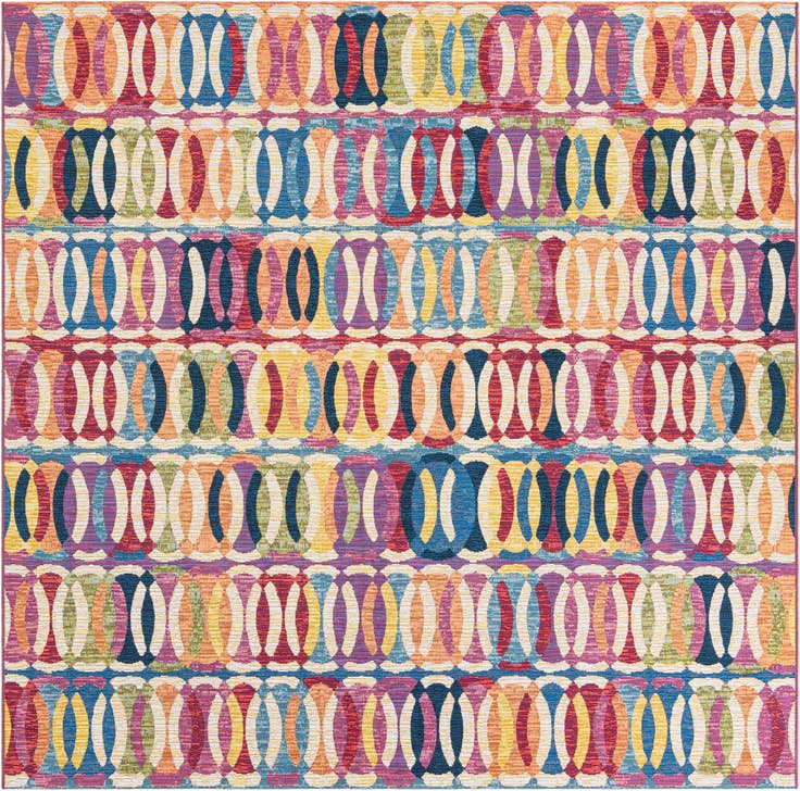 Detail image of 7' 10 x 7' 10 Easy-Clean Modern Indoor / Outdoor Square Rug