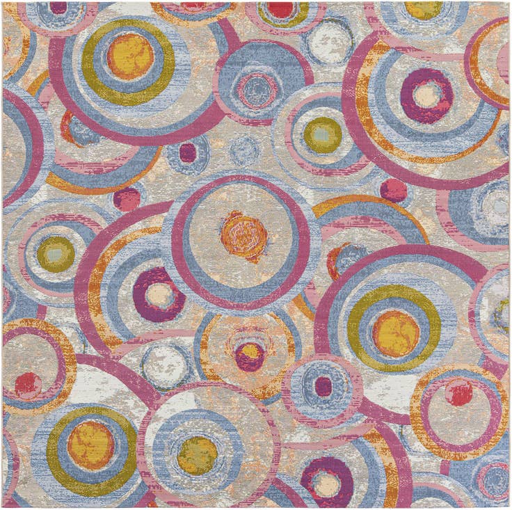 Detail image of 10' x 10' Easy-Clean Modern Indoor / Outdoor Square Rug