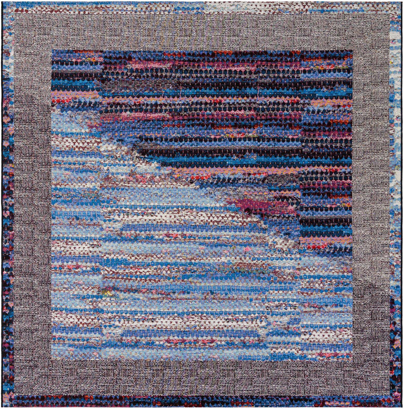 7' 10 x 7' 10 Easy-Clean Modern Indoor / Outdoor Square Rug