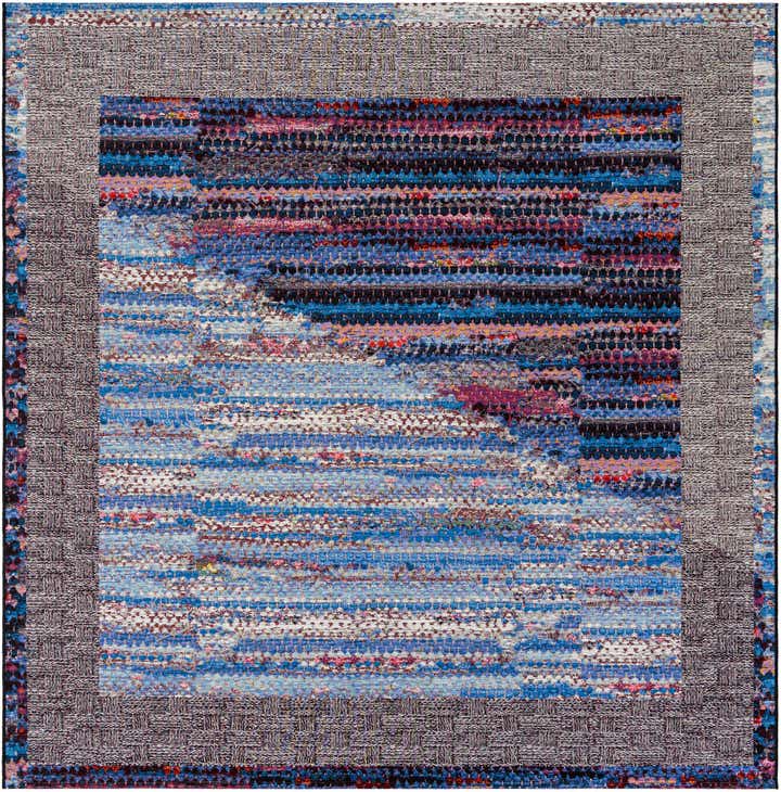 7' 10 x 7' 10 Easy-Clean Modern Indoor / Outdoor Square Rug