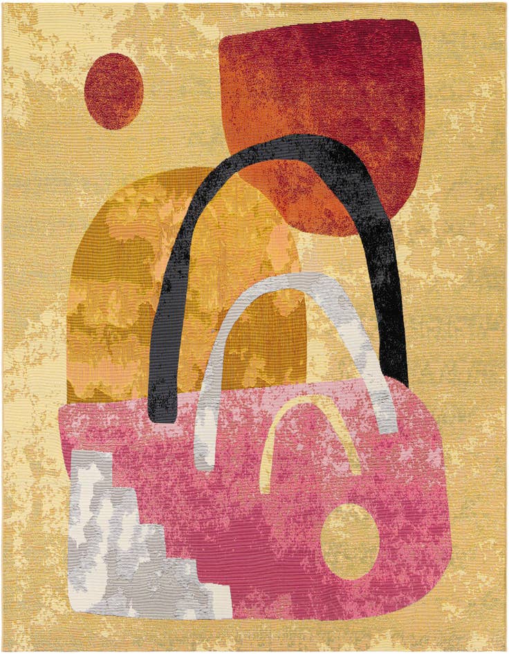 Detail image of 7' 10 x 7' 10 Easy-Clean Modern Indoor / Outdoor Square Rug