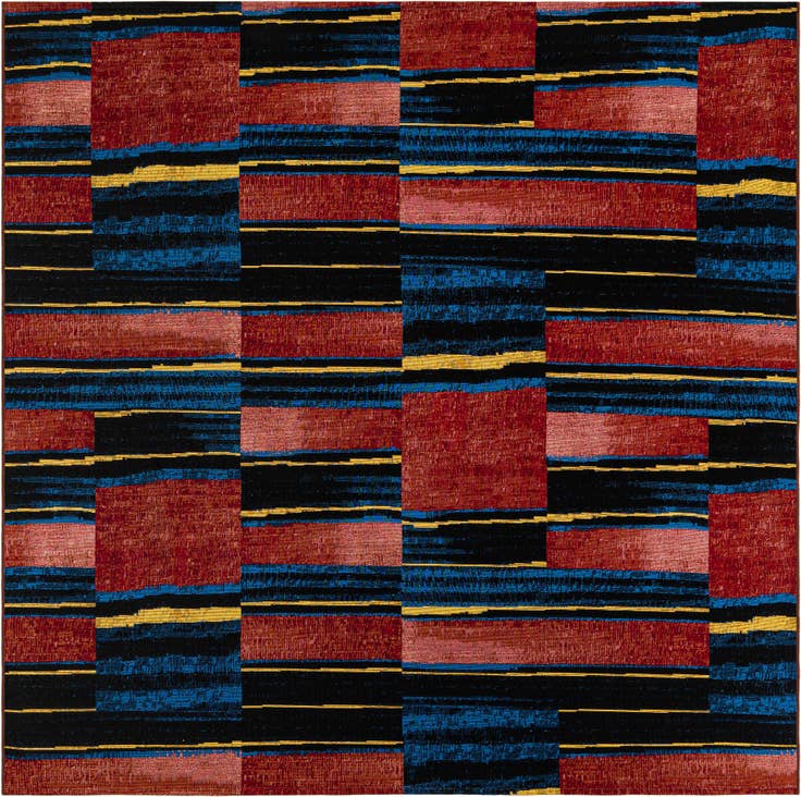 Detail image of 7' 10 x 7' 10 Easy-Clean Modern Indoor / Outdoor Square Rug