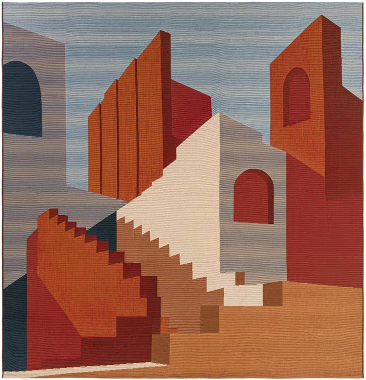 Detail image of 7' 10 x 7' 10 Easy-Clean Modern Indoor / Outdoor Square Rug