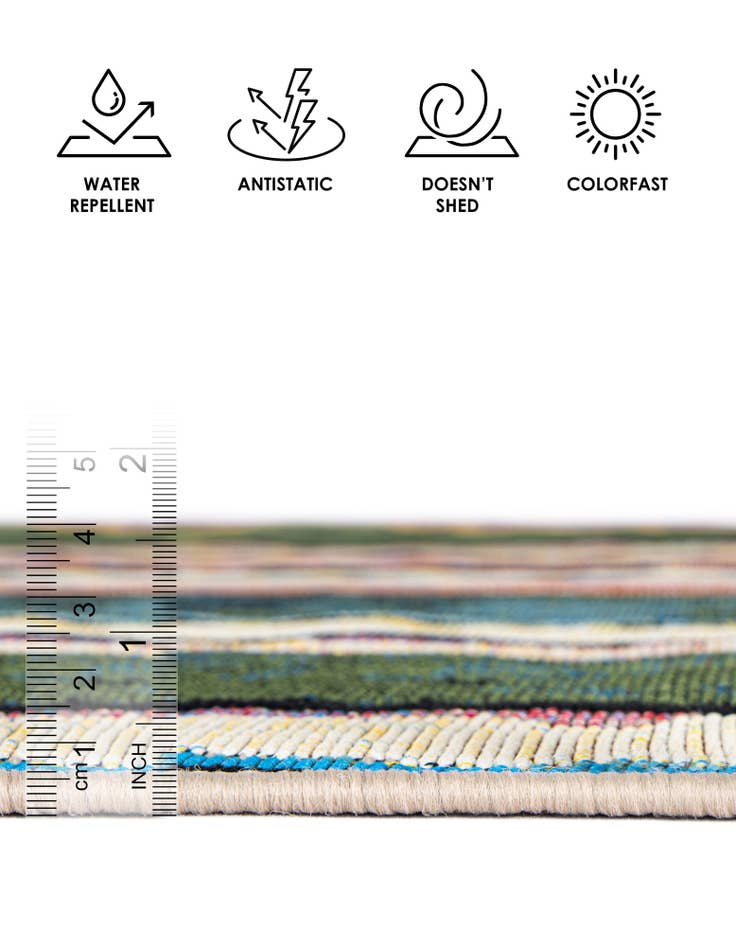 Detail image of 7' 10 x 7' 10  Washable Modern Indoor / Outdoor Square Rug