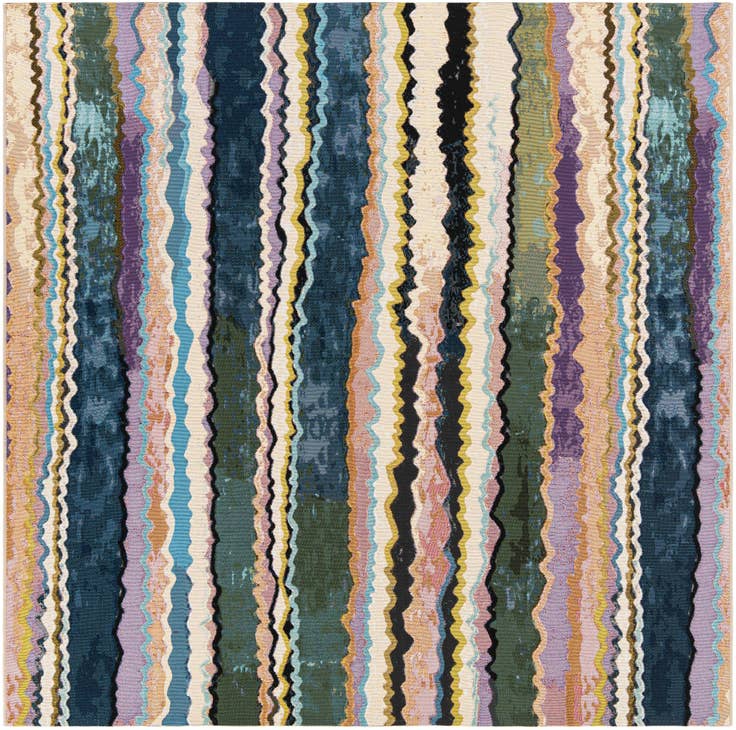 Detail image of 7' 10 x 7' 10 Easy-Clean Modern Indoor / Outdoor Square Rug