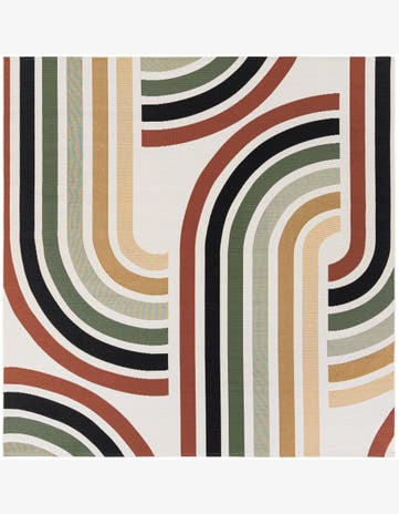 Easy-Clean Modern Indoor / Outdoor Square Rug
