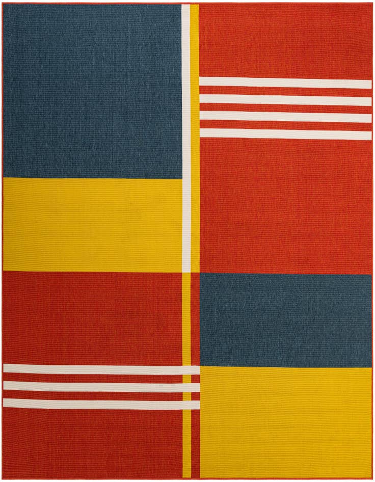 Detail image of 10' x 10' Easy-Clean Modern Indoor / Outdoor Square Rug
