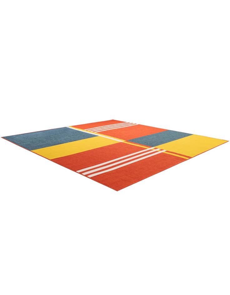 Detail image of 10' x 10' Easy-Clean Modern Indoor / Outdoor Square Rug