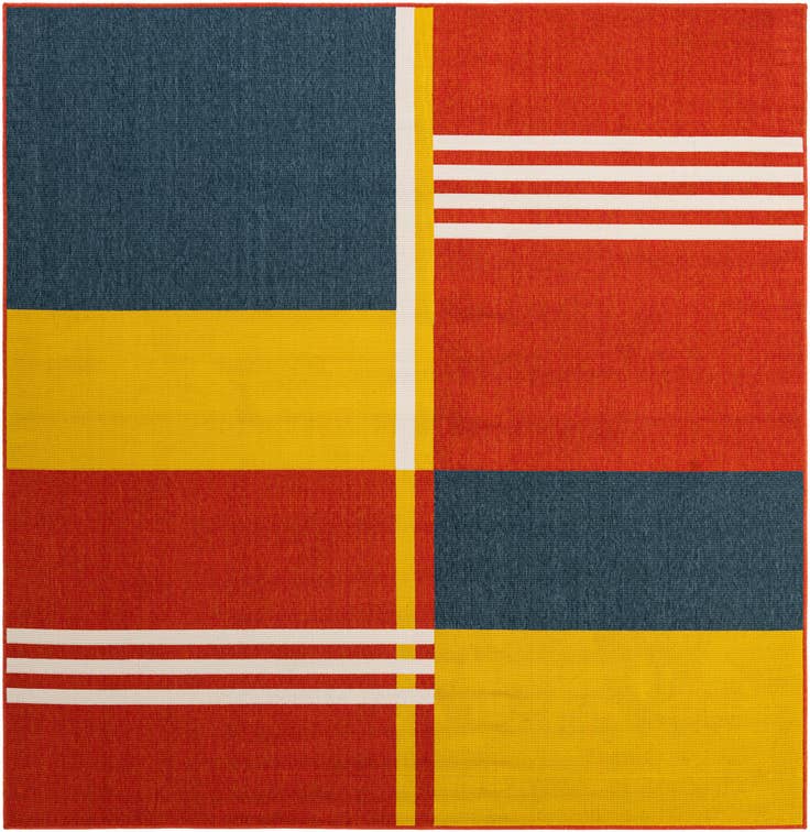 Detail image of 7' 10 x 7' 10 Easy-Clean Modern Indoor / Outdoor Square Rug