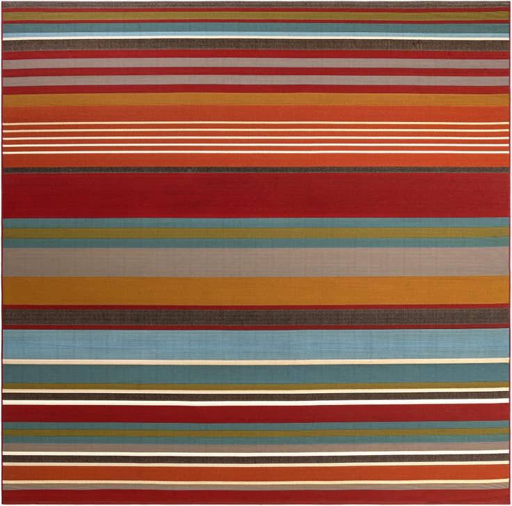 Detail image of 10' x 10' Easy-Clean Modern Indoor / Outdoor Square Rug