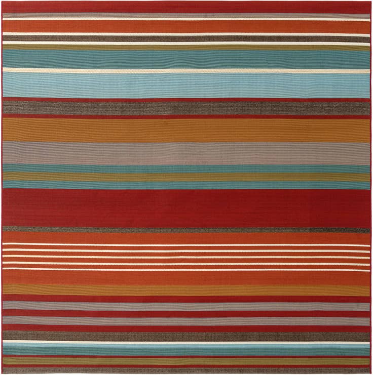 Detail image of 7' 10 x 7' 10 Easy-Clean Modern Indoor / Outdoor Square Rug