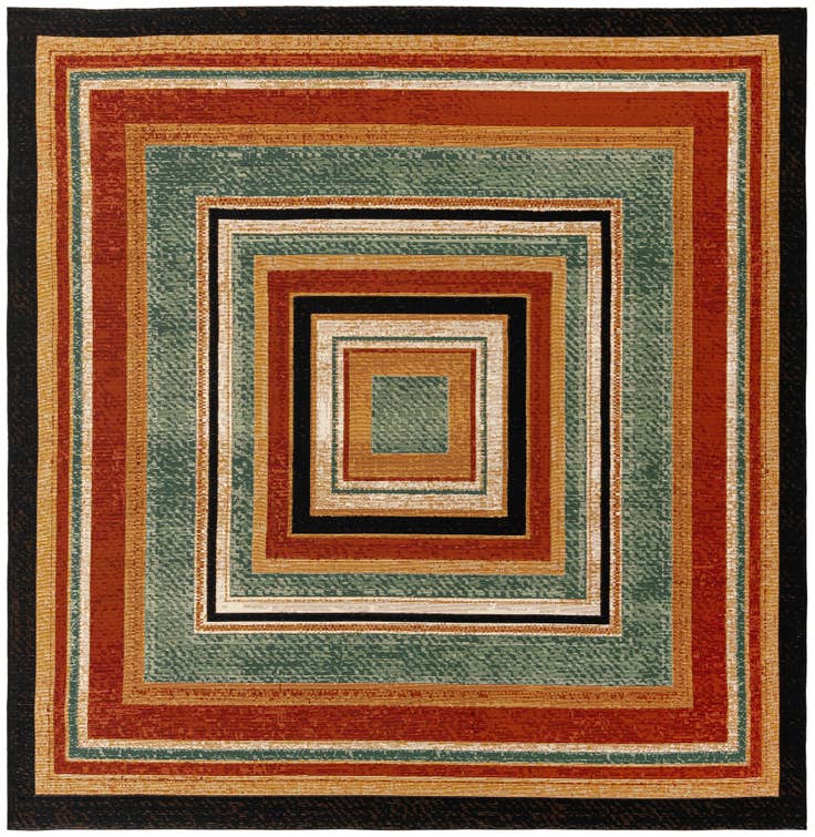 Detail image of 7' 10 x 7' 10 Easy-Clean Modern Indoor / Outdoor Square Rug
