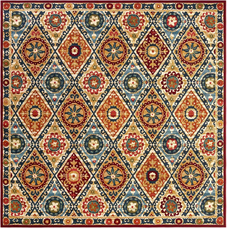 Detail image of 10' x 10' Easy-Clean Modern Indoor / Outdoor Square Rug