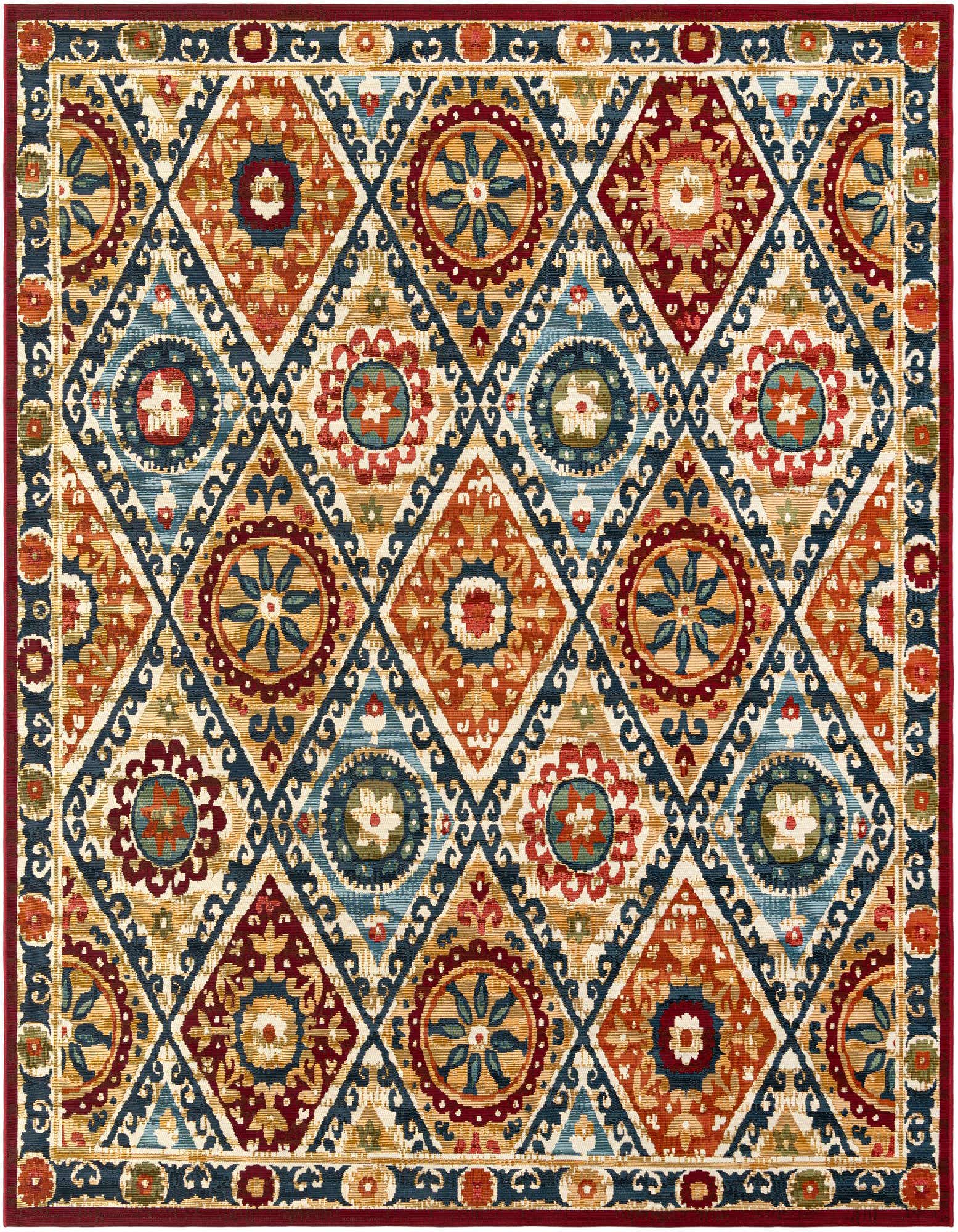 7' 10 x 7' 10 Easy-Clean Modern Indoor / Outdoor Square Rug