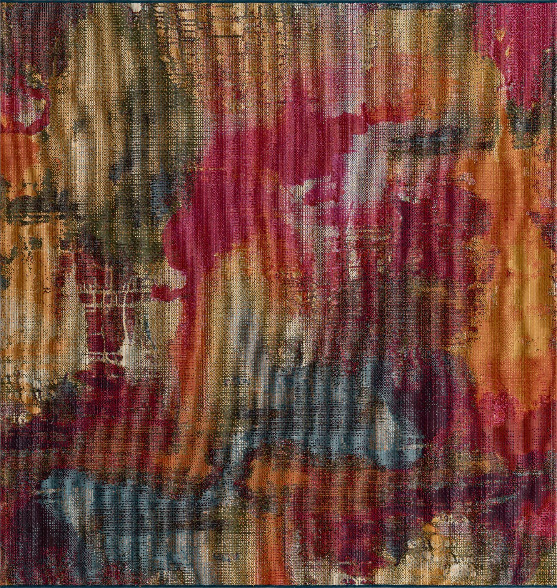 Primary image 6' x 6'  Washable Modern Indoor / Outdoor Square Rug