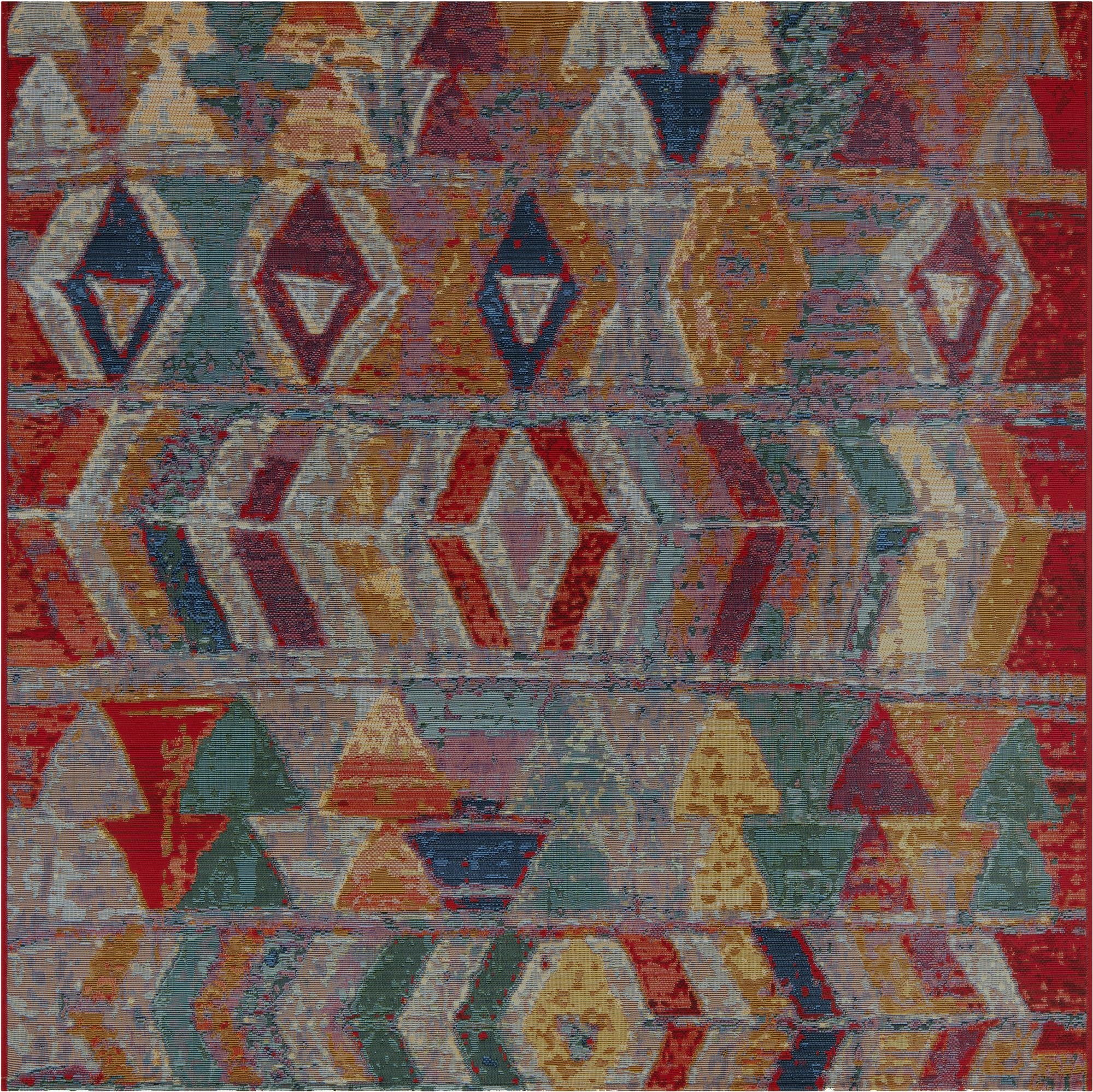 5' 3 x 5' 3  Washable Modern Indoor / Outdoor Square Rug