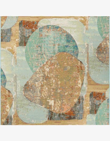 10' x 10' Easy-Clean Modern Indoor / Outdoor Square Rug