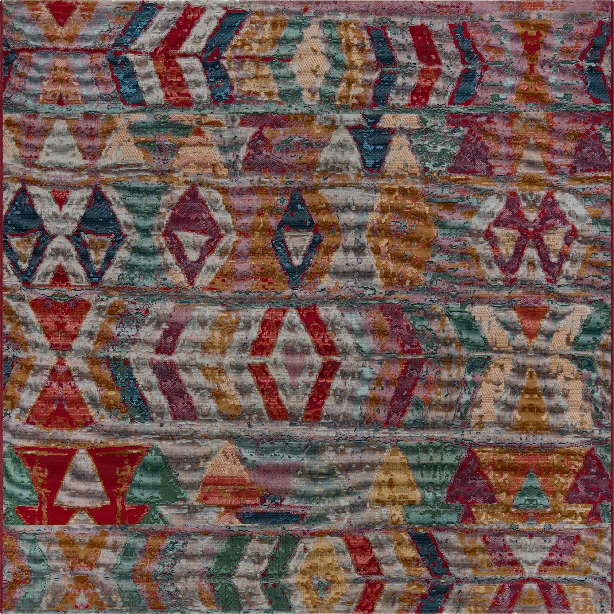 6' x 6'  Washable Modern Indoor / Outdoor Square Rug