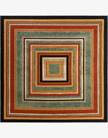 Easy-Clean Modern Indoor / Outdoor Square Rug