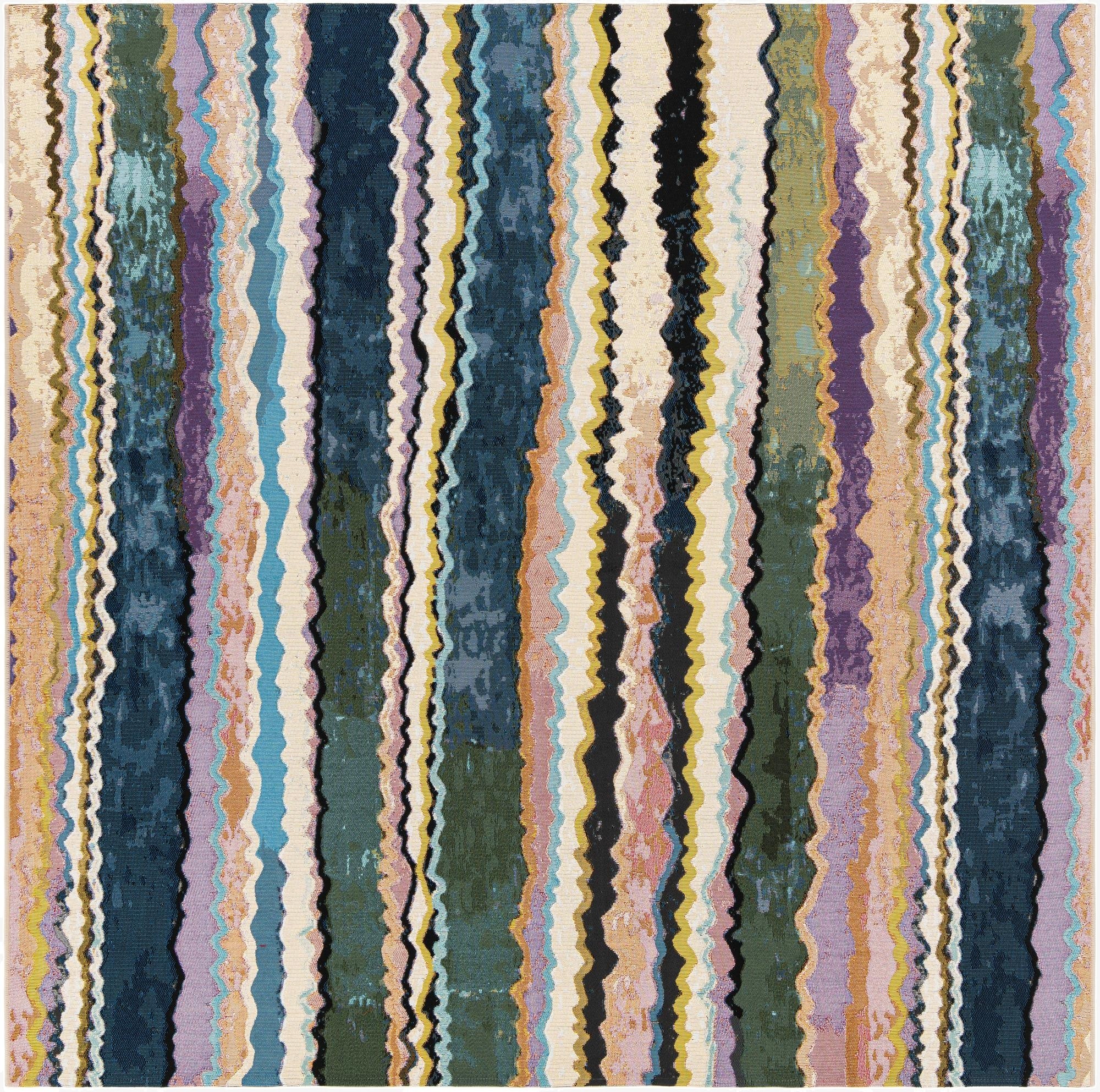 7' 10 x 7' 10  Washable Modern Indoor / Outdoor Square Rug