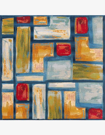 Easy-Clean Modern Indoor / Outdoor Square Rug