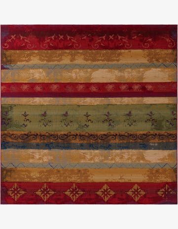 7' 10 x 7' 10 Easy-Clean Modern Indoor / Outdoor Square Rug