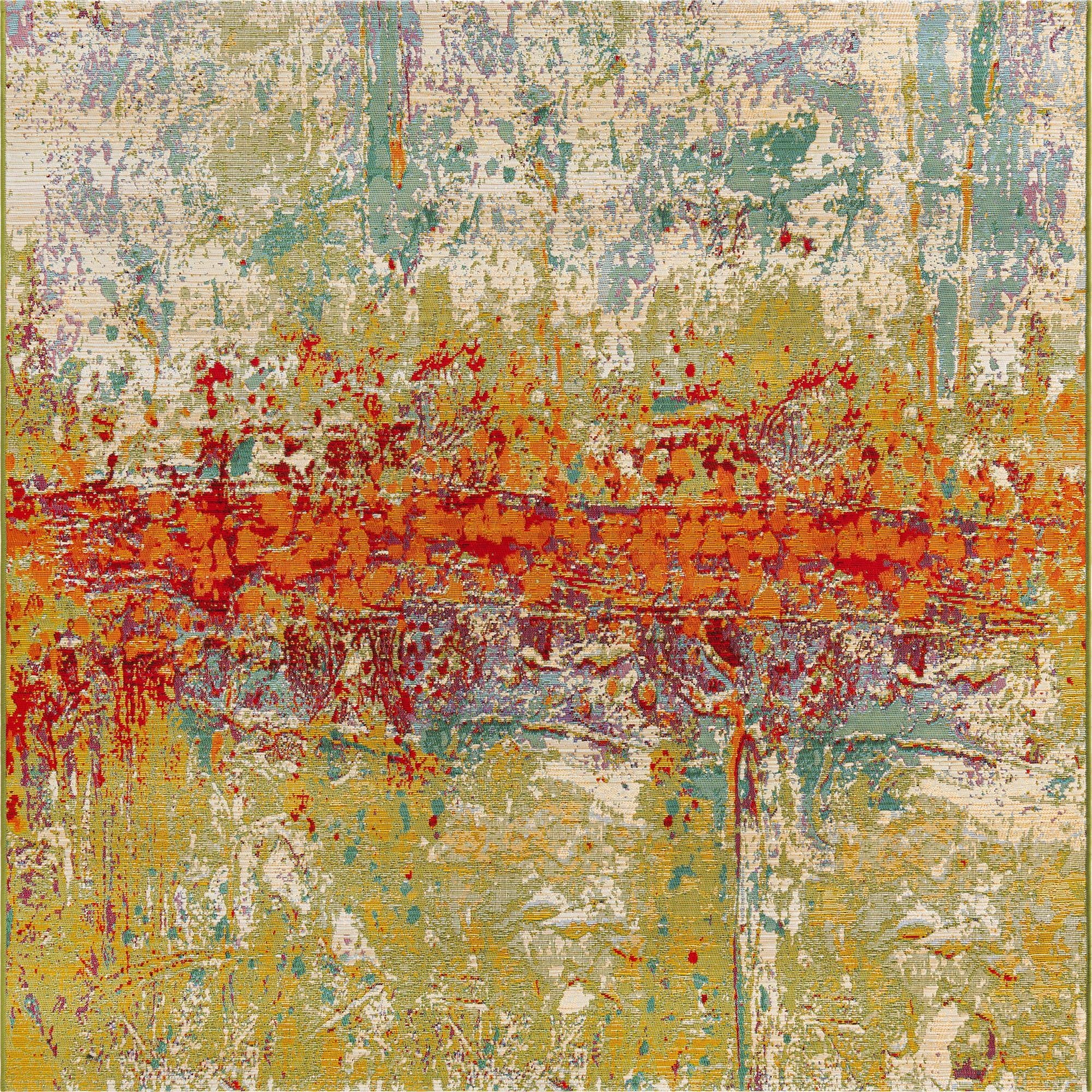 Primary image 6' x 6'  Washable Modern Indoor / Outdoor Square Rug