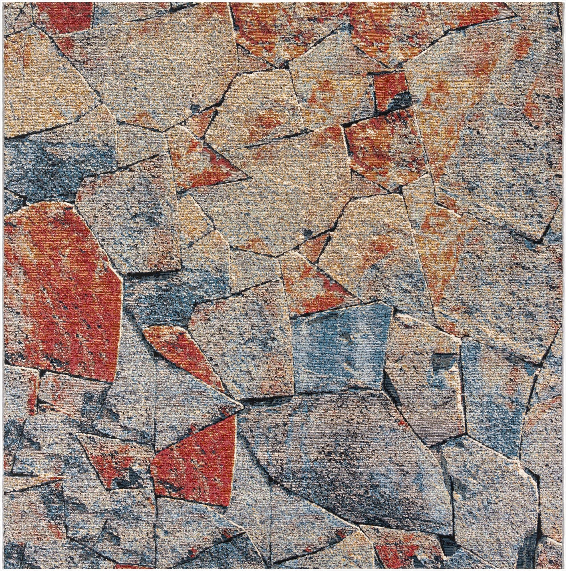 7' 10 x 7' 10  Washable Modern Indoor / Outdoor Square Rug