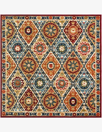 Easy-Clean Modern Indoor / Outdoor Square Rug