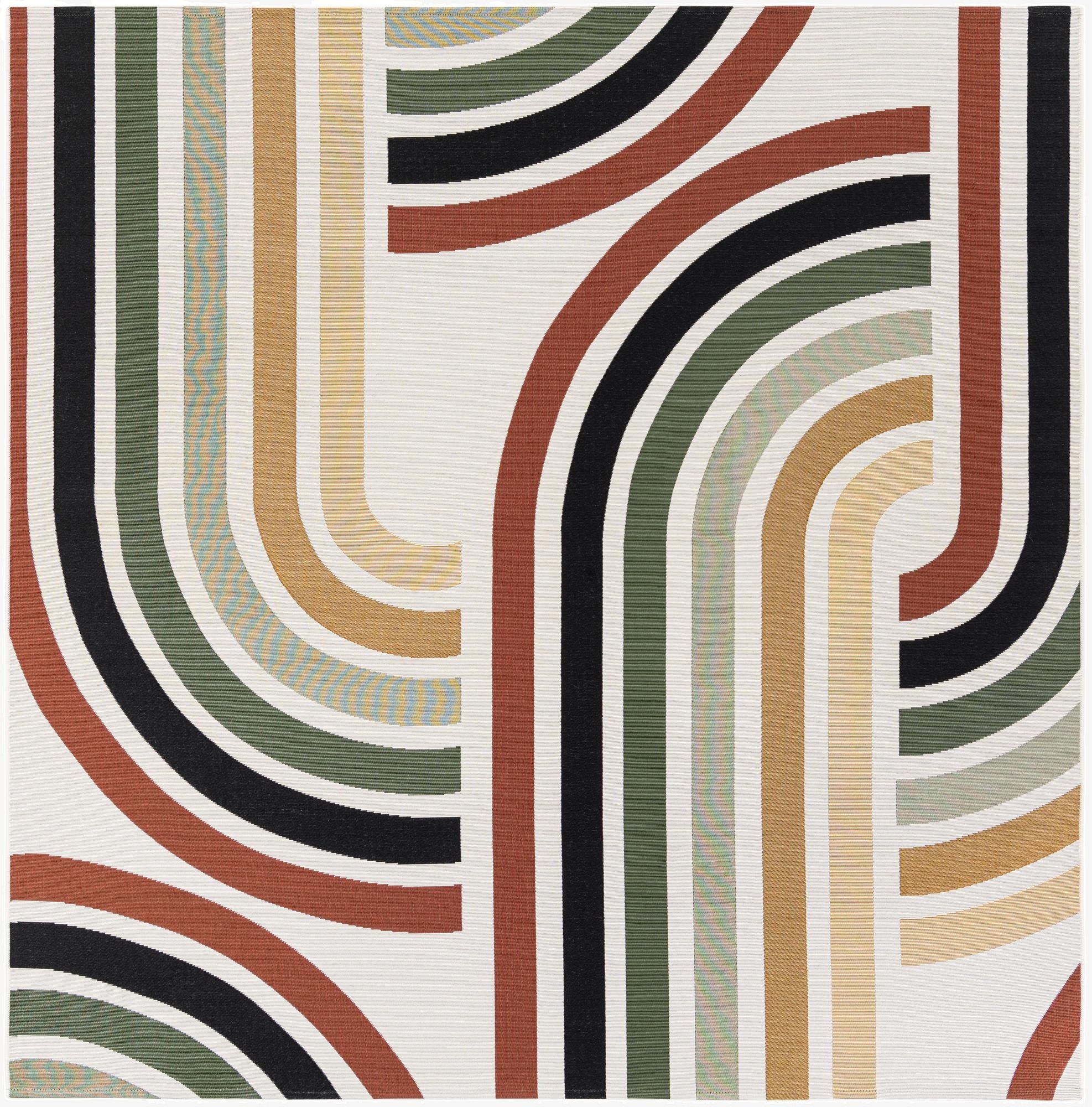 7' 10 x 7' 10  Washable Modern Indoor / Outdoor Square Rug