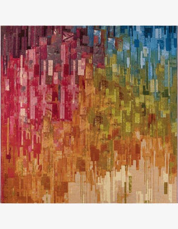 Easy-Clean Modern Indoor / Outdoor Square Rug