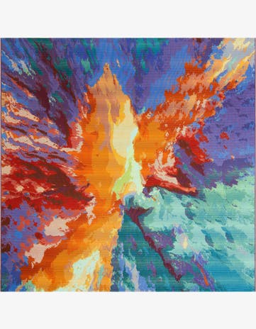 Easy-Clean Modern Indoor / Outdoor Square Rug