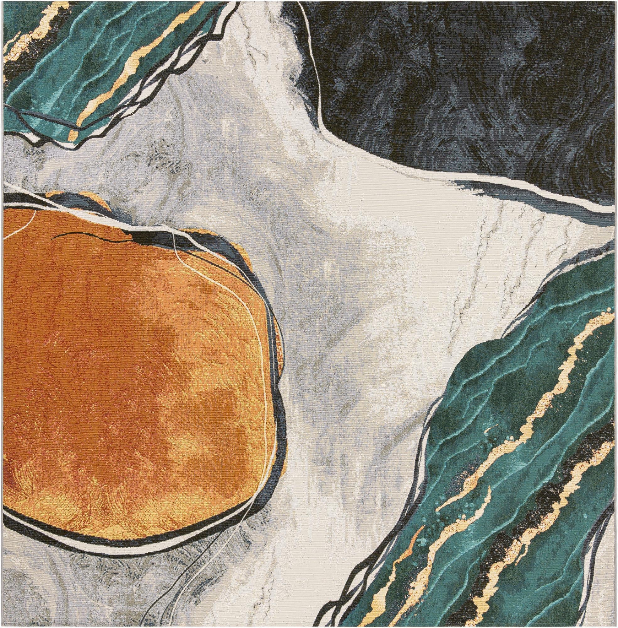 10' x 10'  Washable Modern Indoor / Outdoor Square Rug