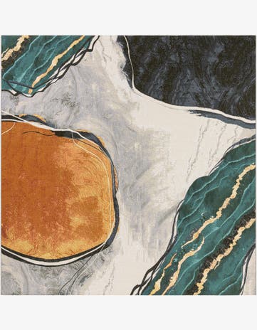 10' x 10' Easy-Clean Modern Indoor / Outdoor Square Rug