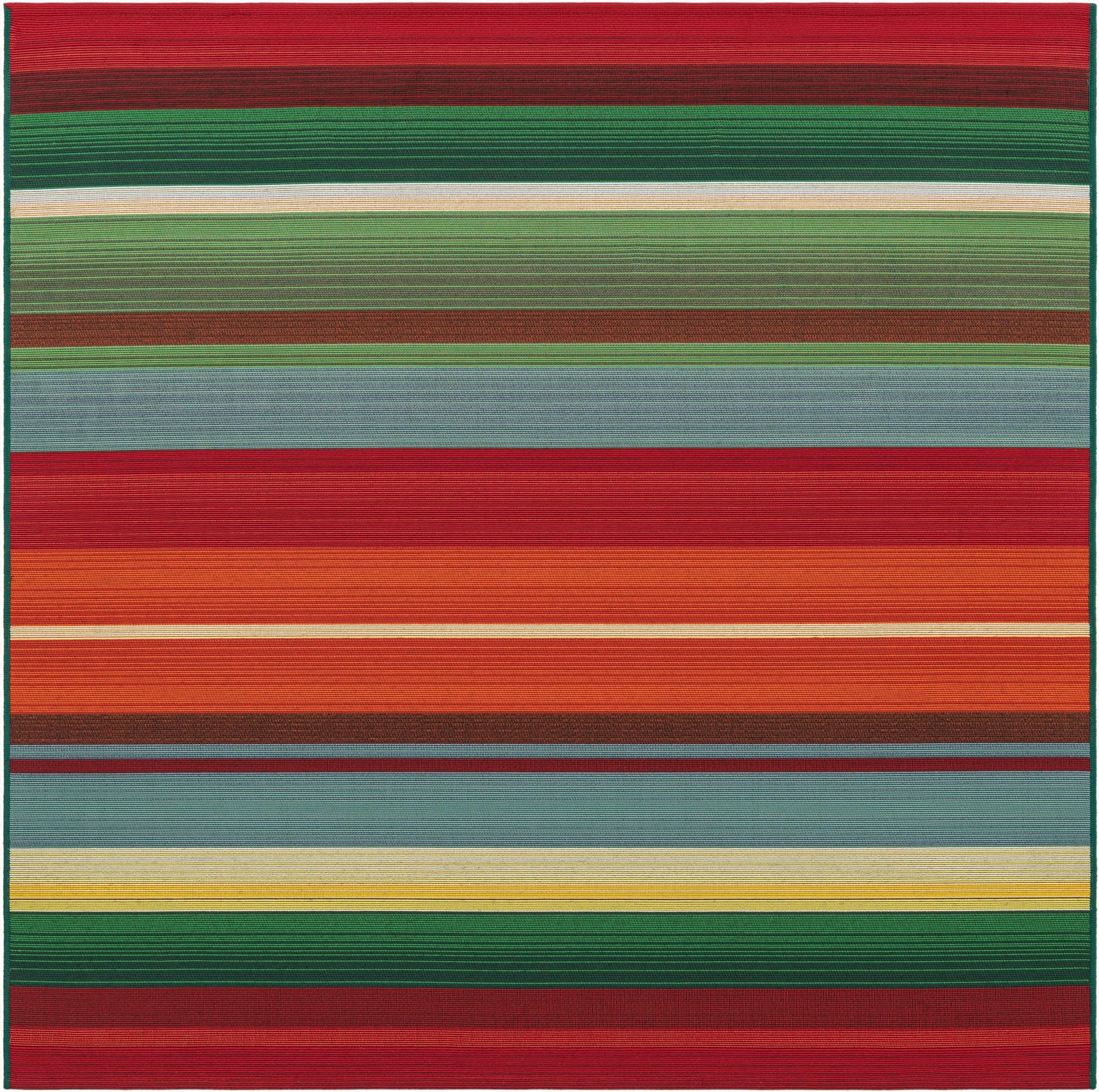 5' 3 x 5' 3  Washable Modern Indoor / Outdoor Square Rug