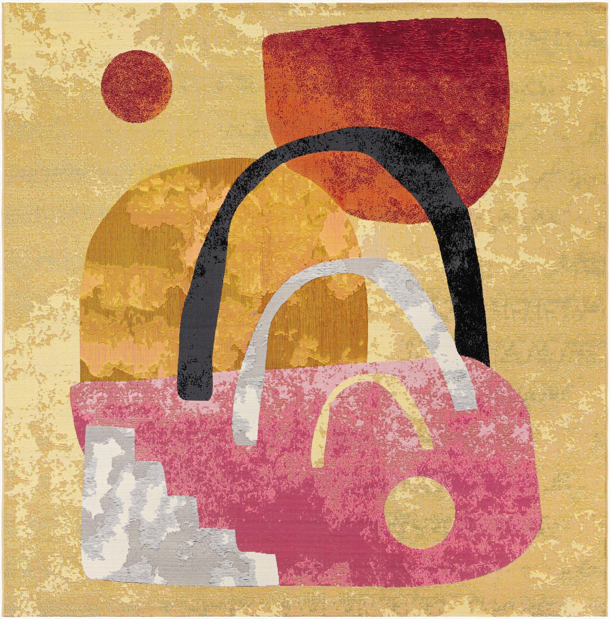 7' 10 x 7' 10  Washable Modern Indoor / Outdoor Square Rug