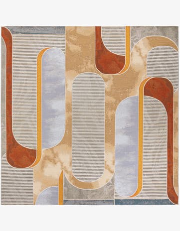 Easy-Clean Modern Indoor / Outdoor Square Rug