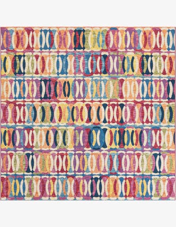 Easy-Clean Modern Indoor / Outdoor Square Rug