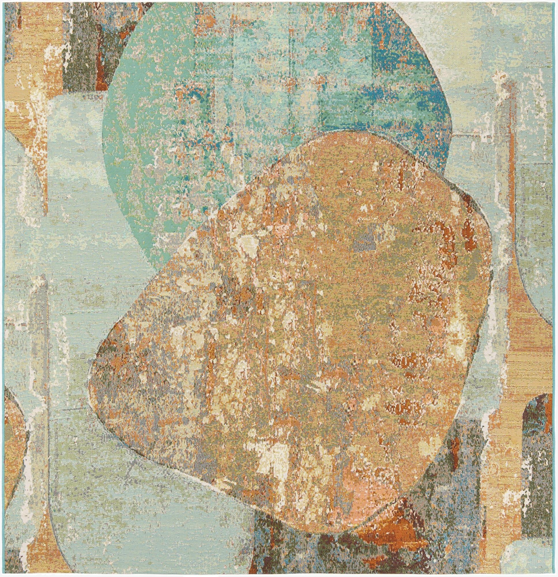 Primary image 7' 10 x 7' 10  Washable Modern Indoor / Outdoor Square Rug