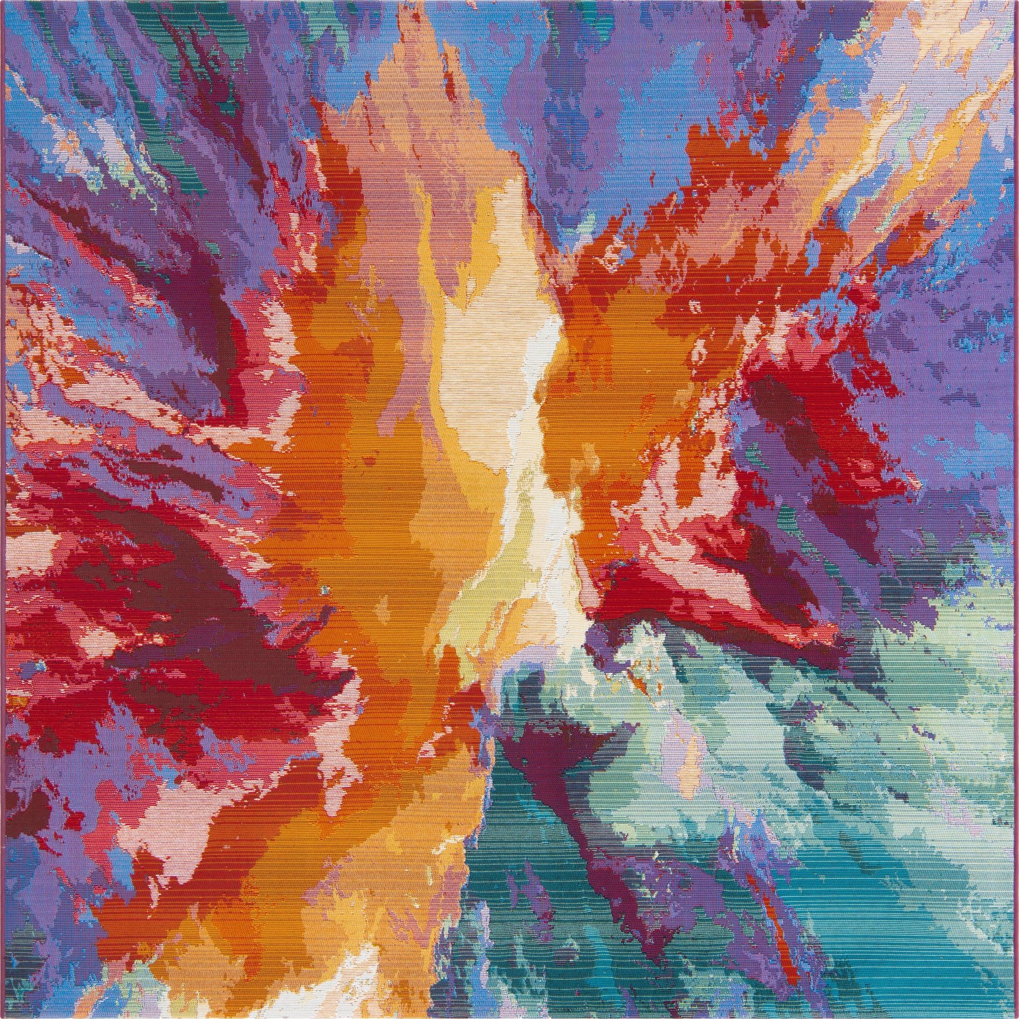 6' x 6'  Washable Modern Indoor / Outdoor Square Rug