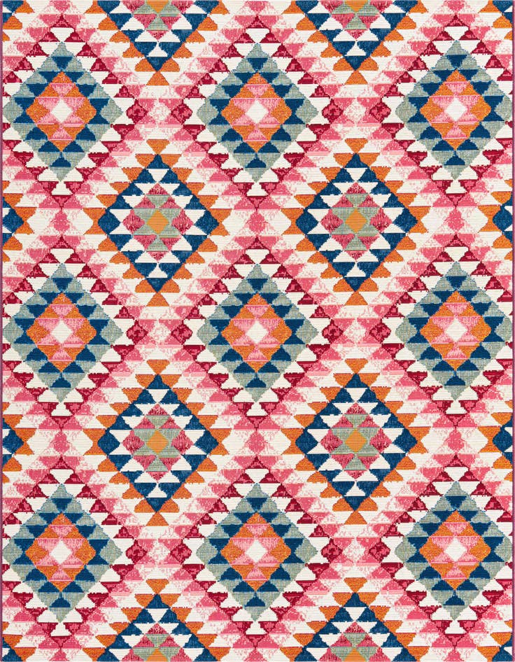 Detail image of 6' x 6' Easy-Clean Southwestern Indoor / Outdoor Square Rug