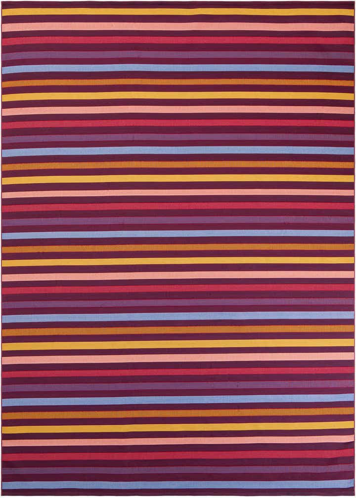 10' x 10' Easy-Clean Striped Indoor / Outdoor Square Rug