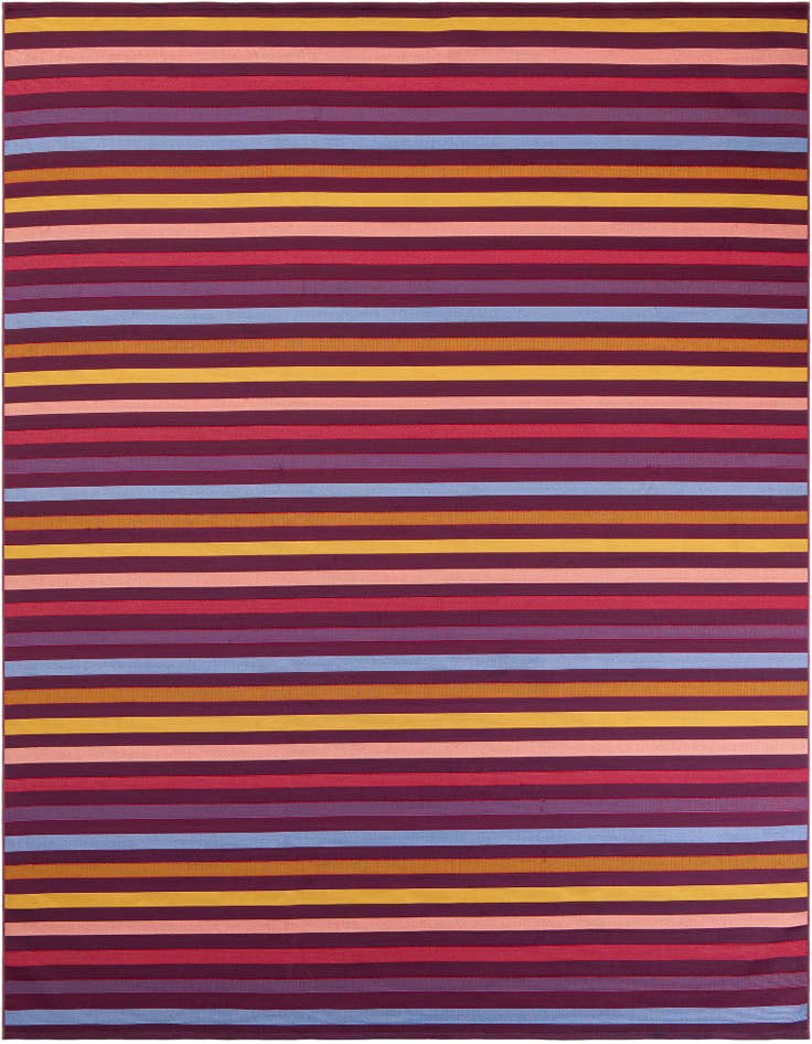Detail image of 10' x 10' Easy-Clean Striped Indoor / Outdoor Square Rug