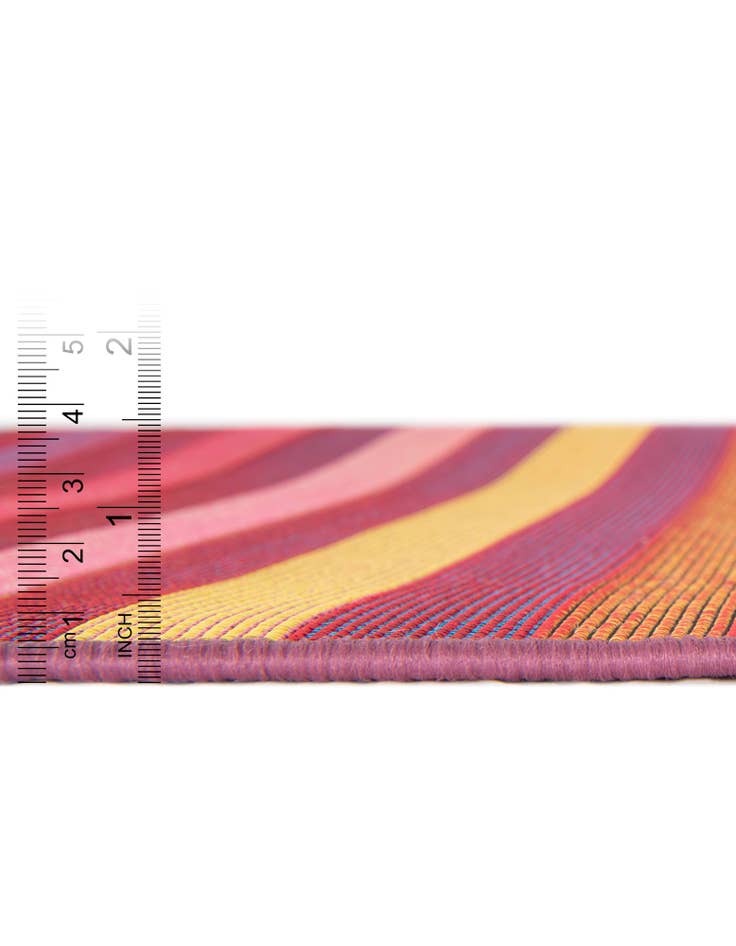 Detail image of 10' x 10'  Washable Striped Indoor / Outdoor Square Rug