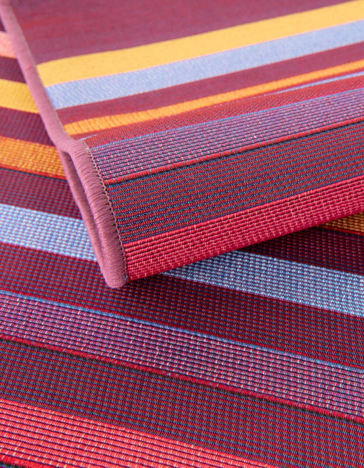 Detail image of 10' x 10' Easy-Clean Striped Indoor / Outdoor Square Rug