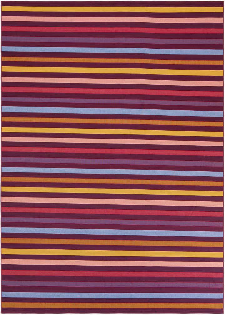7' 10 x 7' 10 Easy-Clean Striped Indoor / Outdoor Square Rug